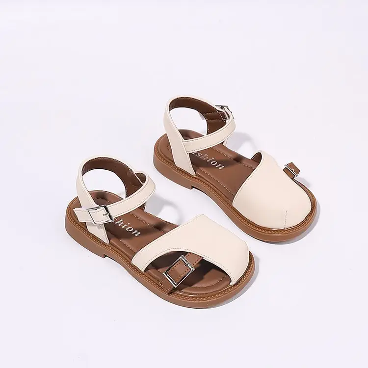 2026 Summer Korean Style Half Closed Toe Girls Sandals, Forest Princess Style Casual Roman Shoes For Kids Baby Fashion Footwear