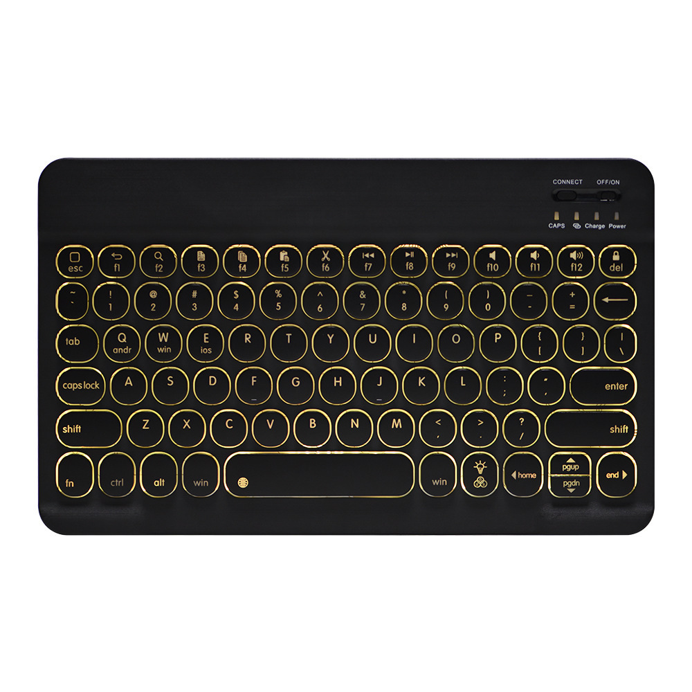 Compatible With Apple, ipad10.9 Bluetooth Round Keyboard Pro10.2 Retro Round Touch Keyboard Pen Slot 9.7 Protective Cover