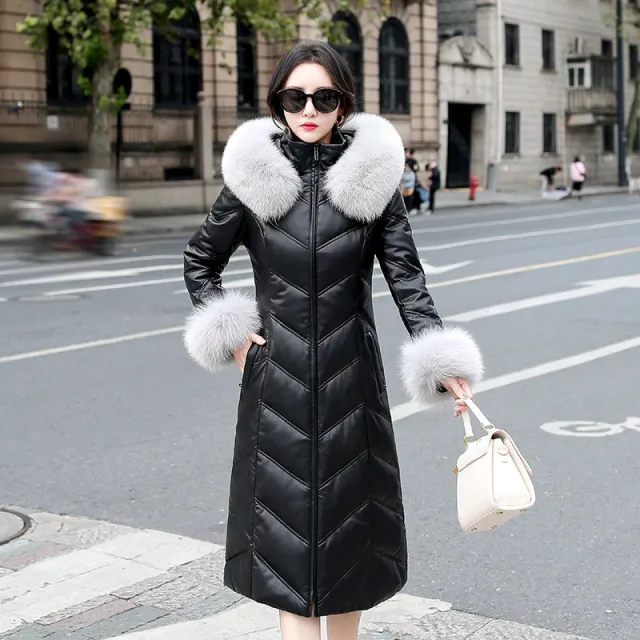 Women's Medium Length Autumn And Winter Hooded Fashion Slim Coat Trend Black - Shop at LoveMi