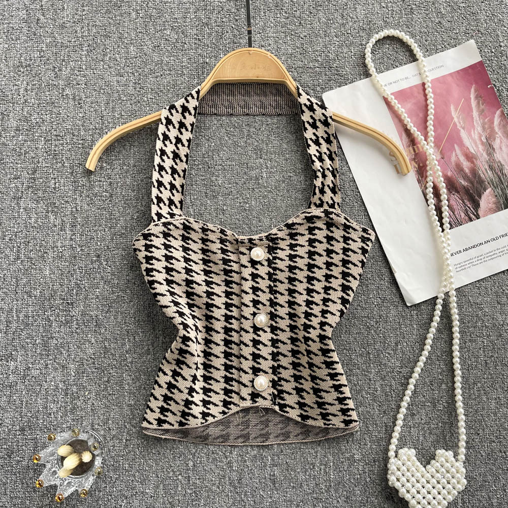 Women's Temperament Halterneck Short Vest