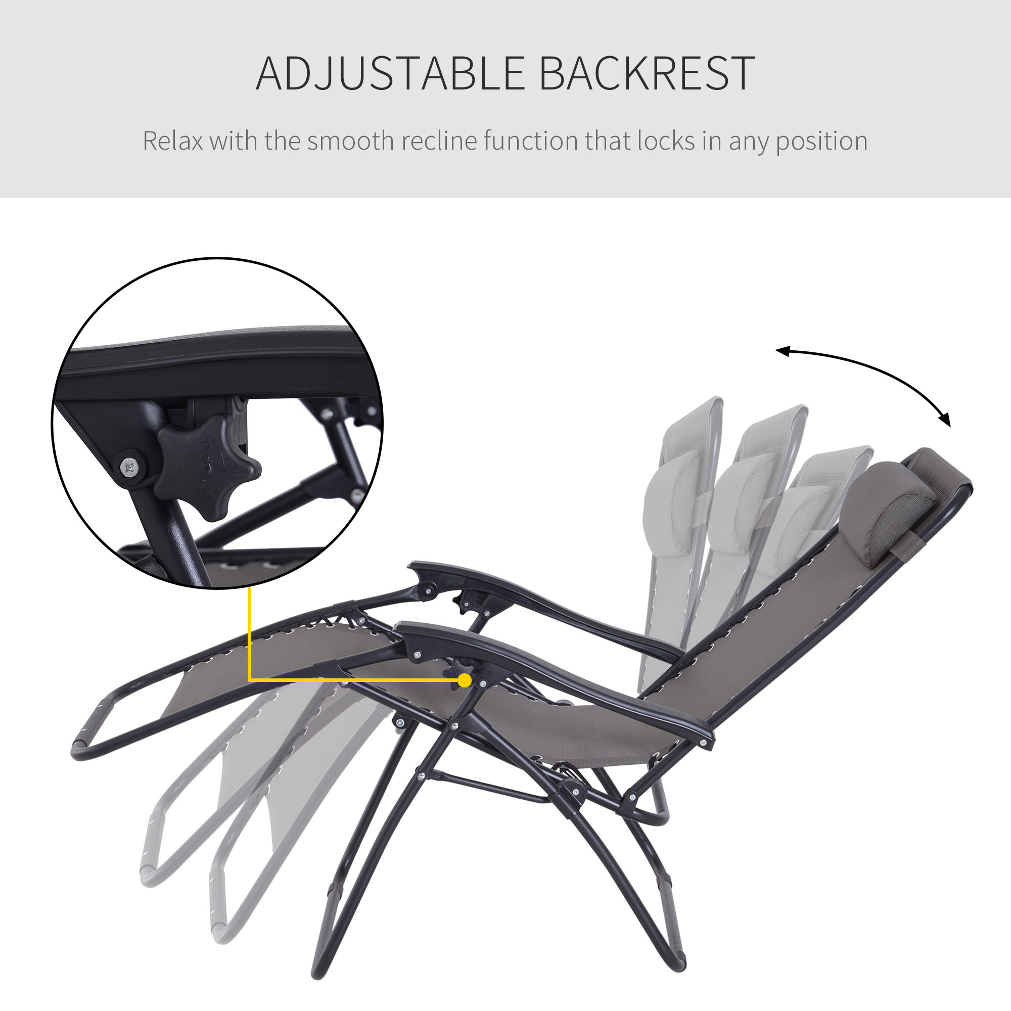 Zero gravity chair, metal frame, teslin fabric, outdoor