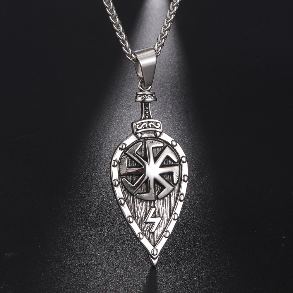 New Viking Rune Leaf Titanium Steel Pendant