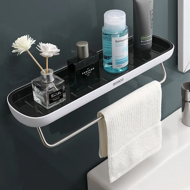 Bathroom Toilet Storage Free Punch Wall mounted Rack Black - Shop at LoveMi