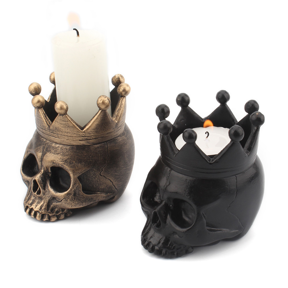 Resin crown skull candle holder halloween atmosphere