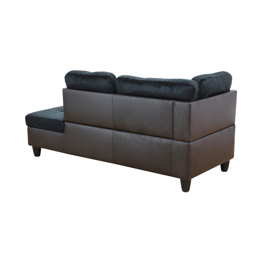 Pickup Only--Dark Blue And Brown Color Lint And PVC 3-Piece Couch Living Room Sofa Set