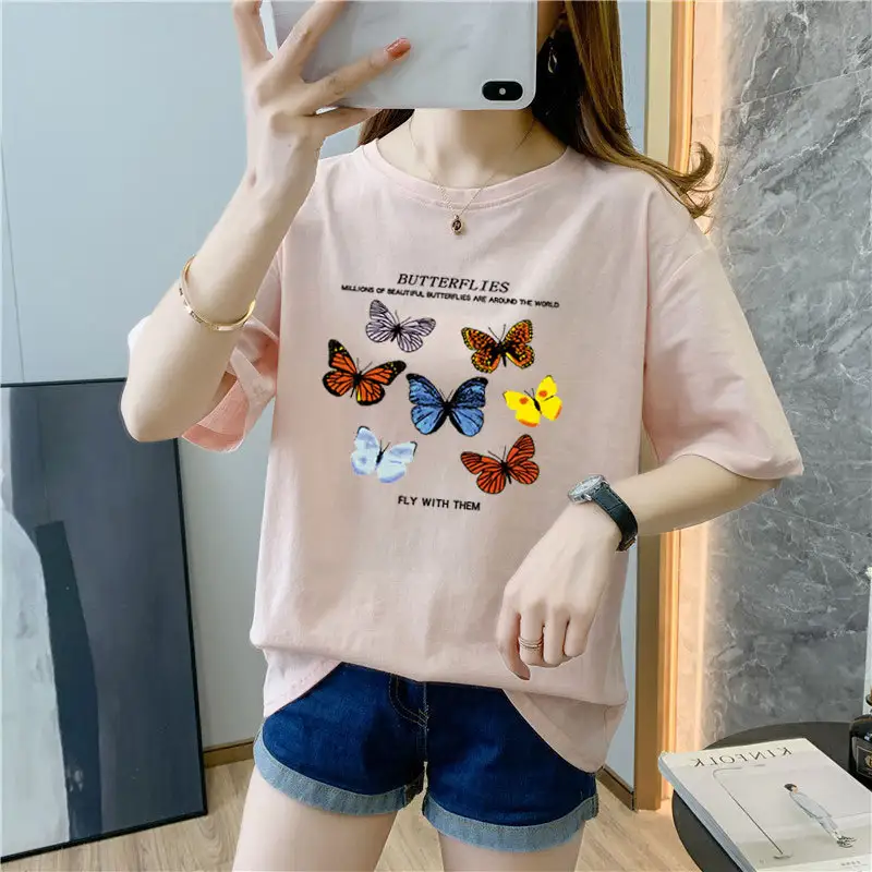 Summer Butterfly Loose Large Size Half-sleeved Casual Upper Clothes