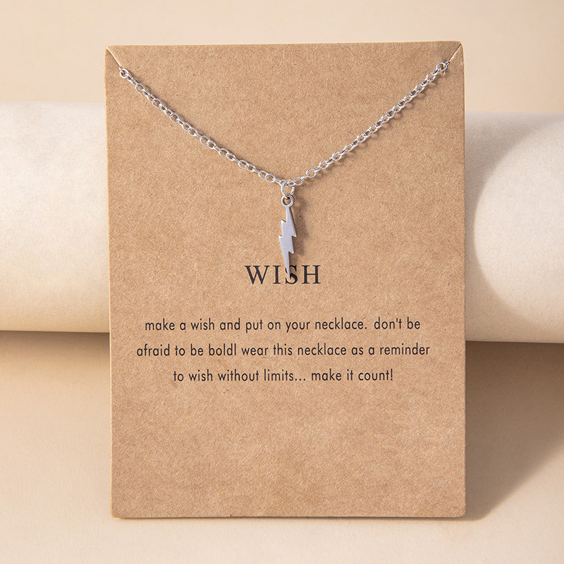 Vintage Flash Lightning Stainless Steel Charm Necklaces