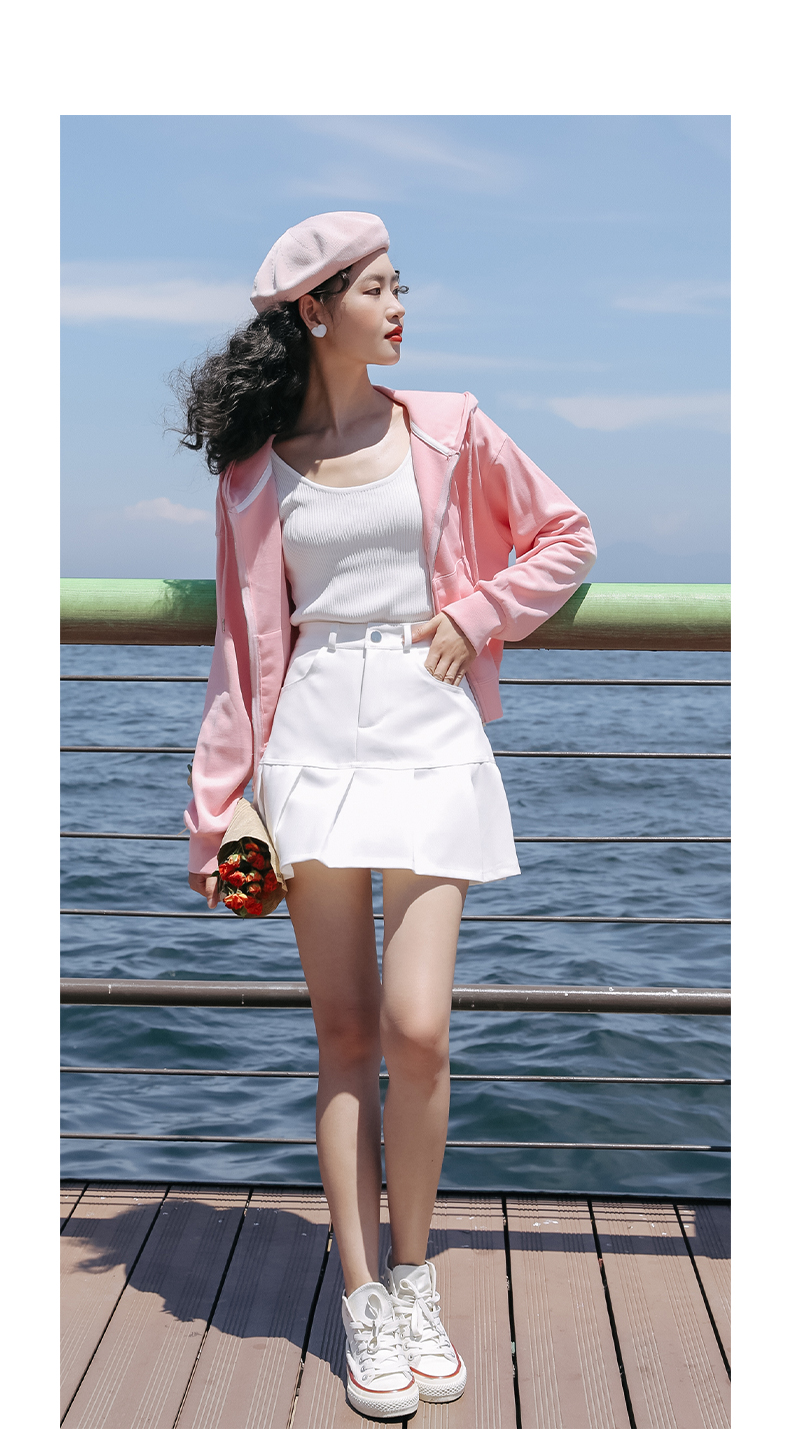 Small Pleated Hip A-line Fishtail Skirt