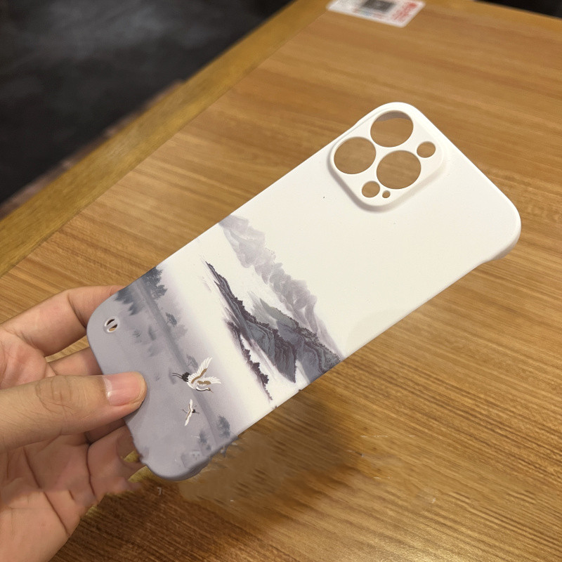 Capa de telefone garça branca pintura aquarela sem bordas