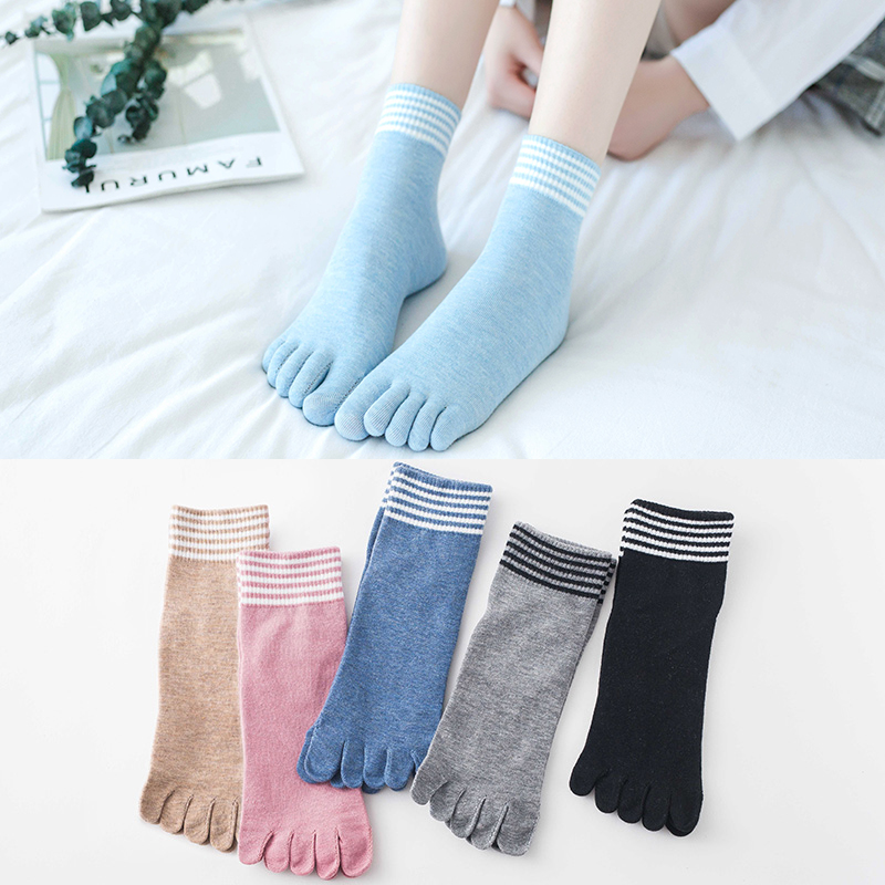 Title 7, Ladies mid-tube cotton five-finger socks