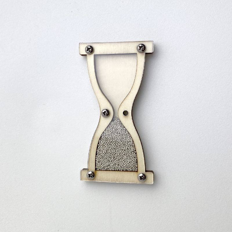 Silver wood hourglass