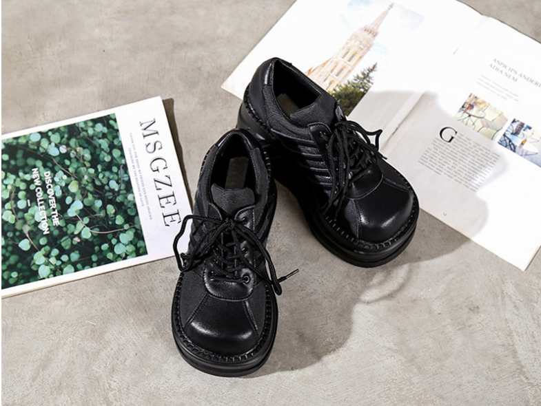 Punk Big Toe Platform Shoes WomenGoth Retro Sponge CakeJK Slope Heel