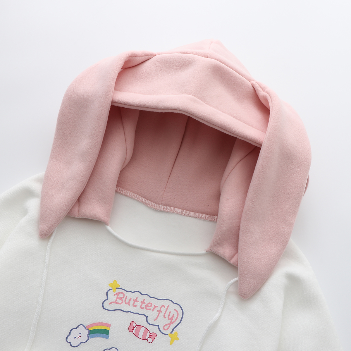 Japanese Girl Cartoon Plus Velvet Padded Hooded Pullover Sweater