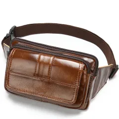 Leather Men's head leather waist bag - View 1