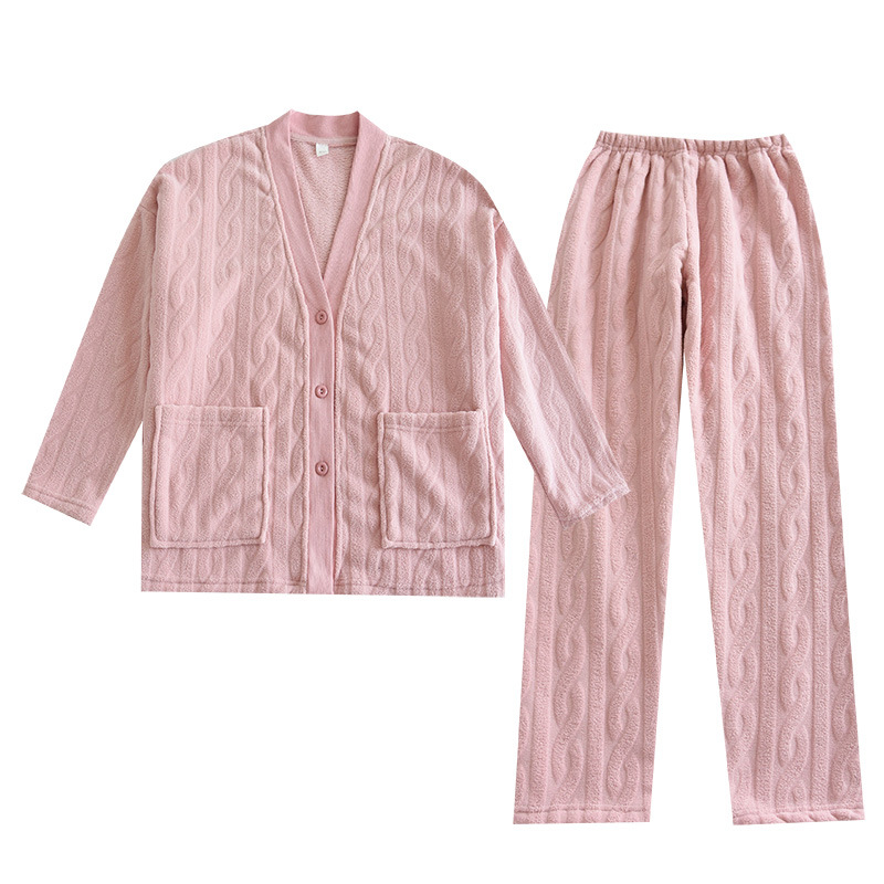 Title 4, Autumn And Winter Couple Pajamas Flannel Thicke...