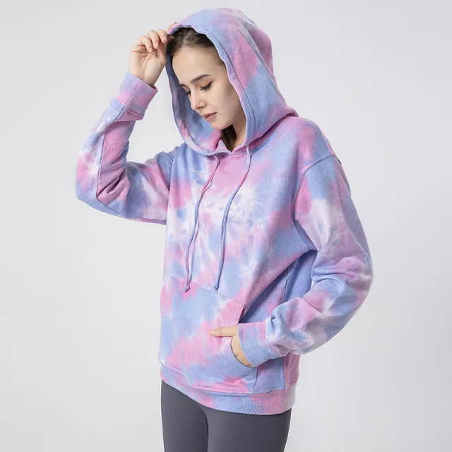 Women's Cotton Tie Dyed Sweater Coat Pink - Shop at LoveMi