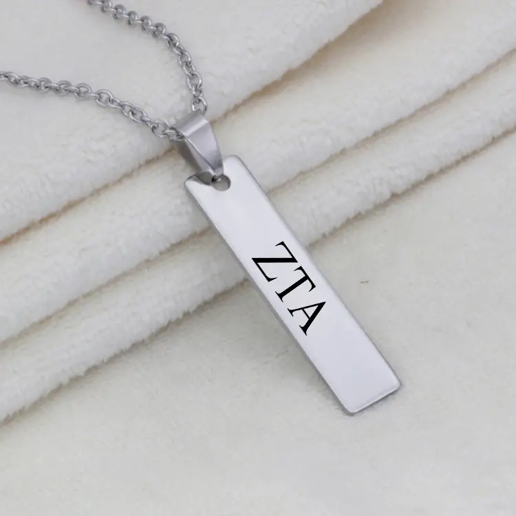 Engraved Titanium Steel Pendant Necklace
