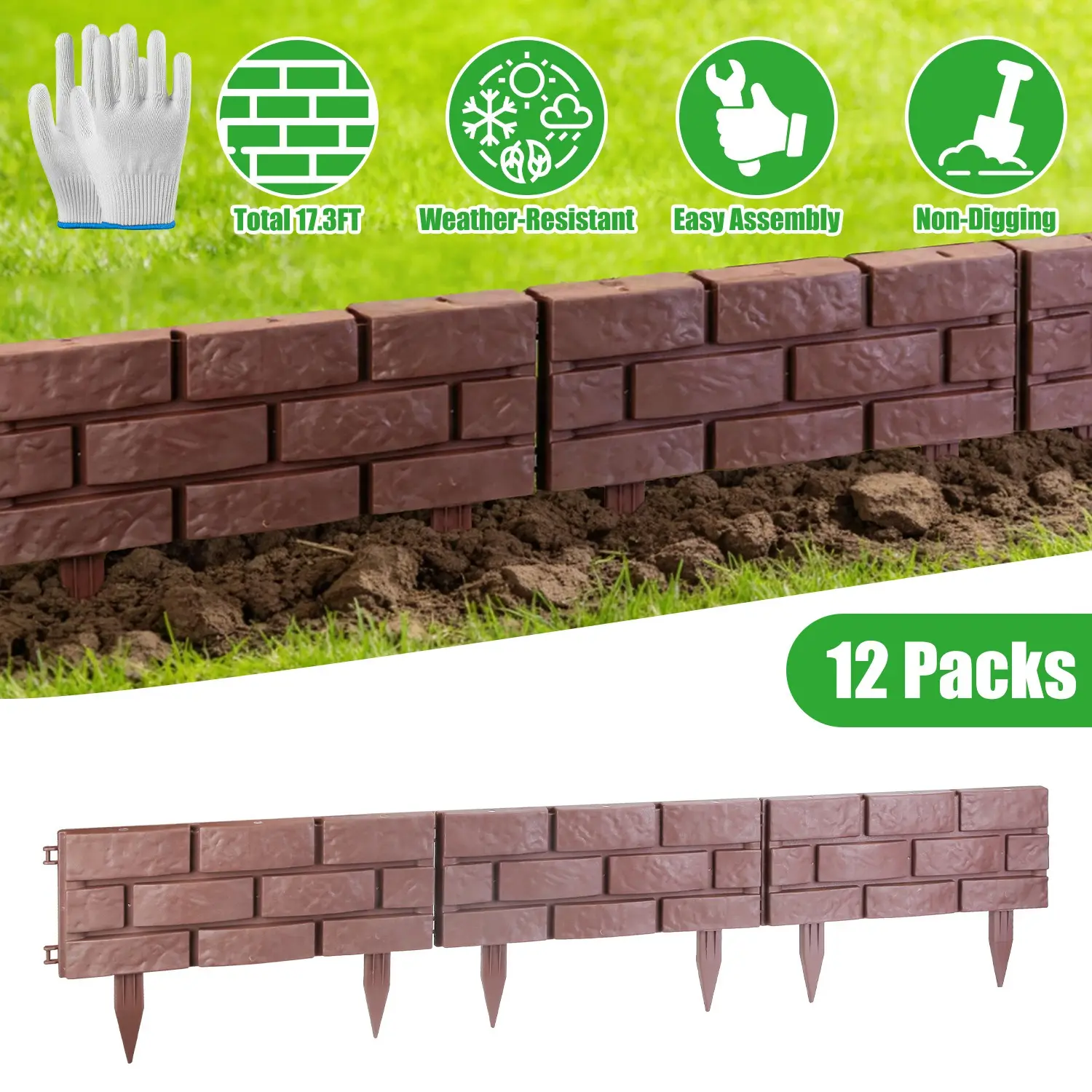 Garden Landscape Edging, Stone Border Fence, Flexible