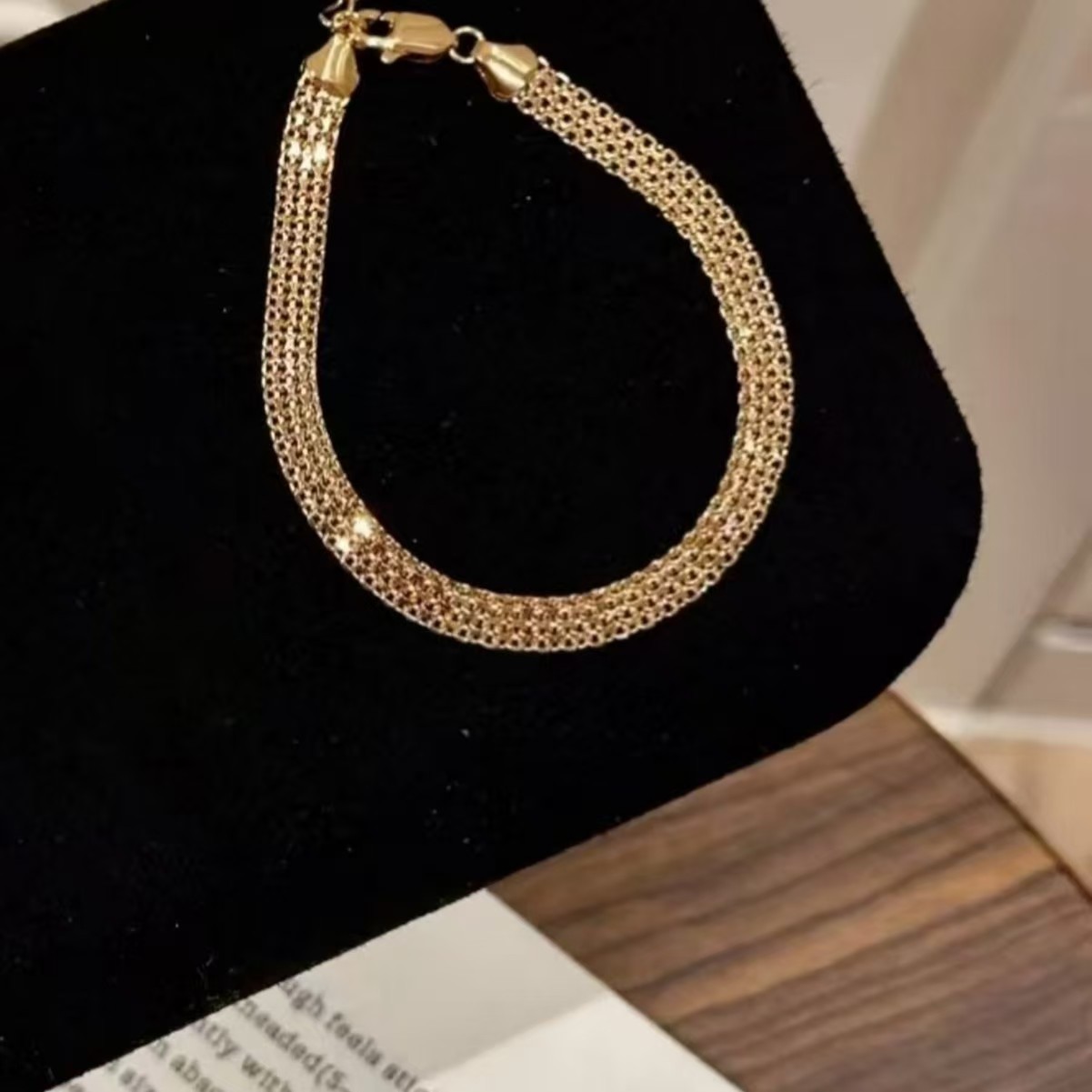 Vintage Gold Lace Strap Woven Bracelet