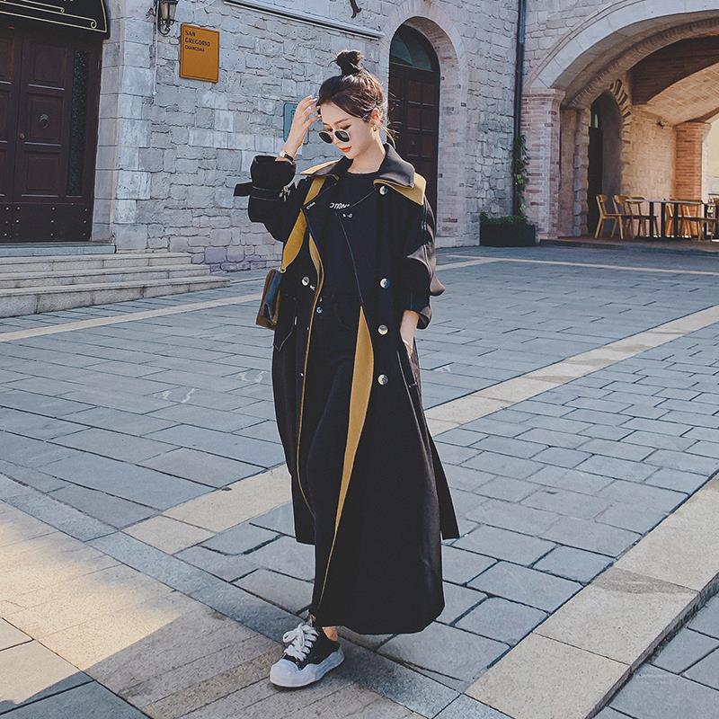 Women's Fashion Loose Casual Clash Of Colors Coat