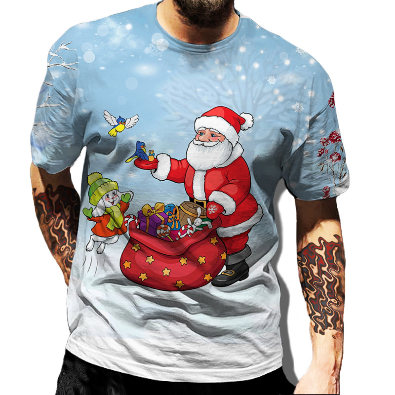 Title 4, Kerst Heren 3D T-shirt Digitale Print Korte Mouw