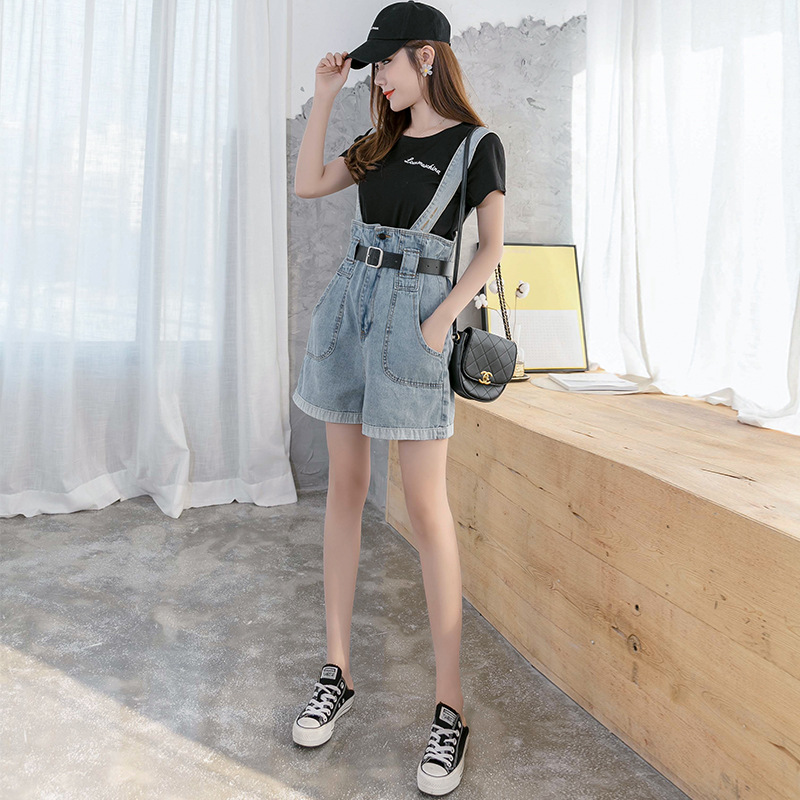 High Waist Jumpsuit Korean Style Loose Wide Leg Pants Suit