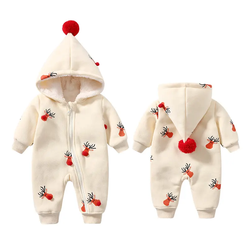 Khaki Padded Warm Baby Clothes Crawling