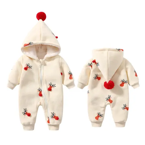 Khaki Padded Warm Baby Clothes Crawling