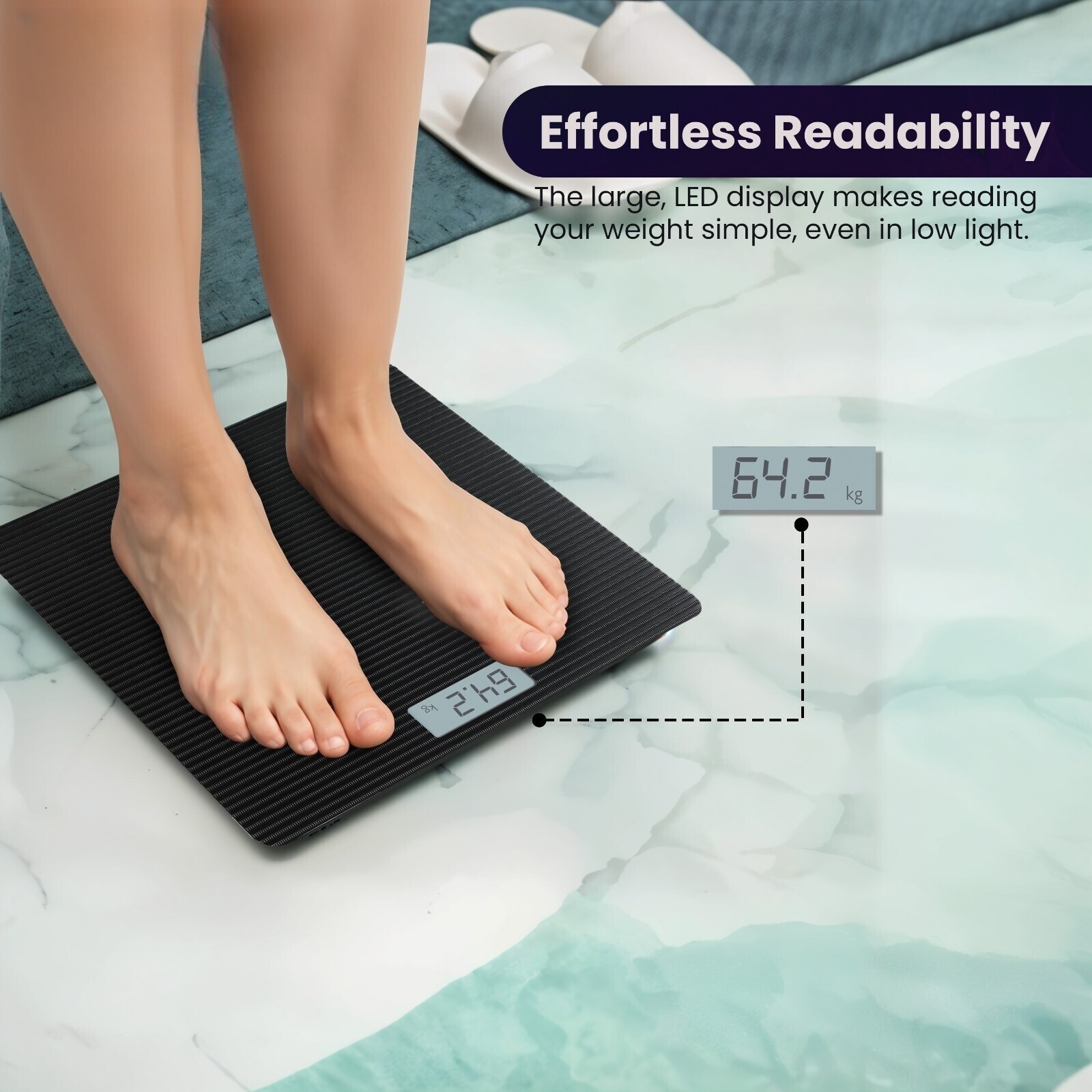 Bathroom Anti Slip Weight Scale-silvery