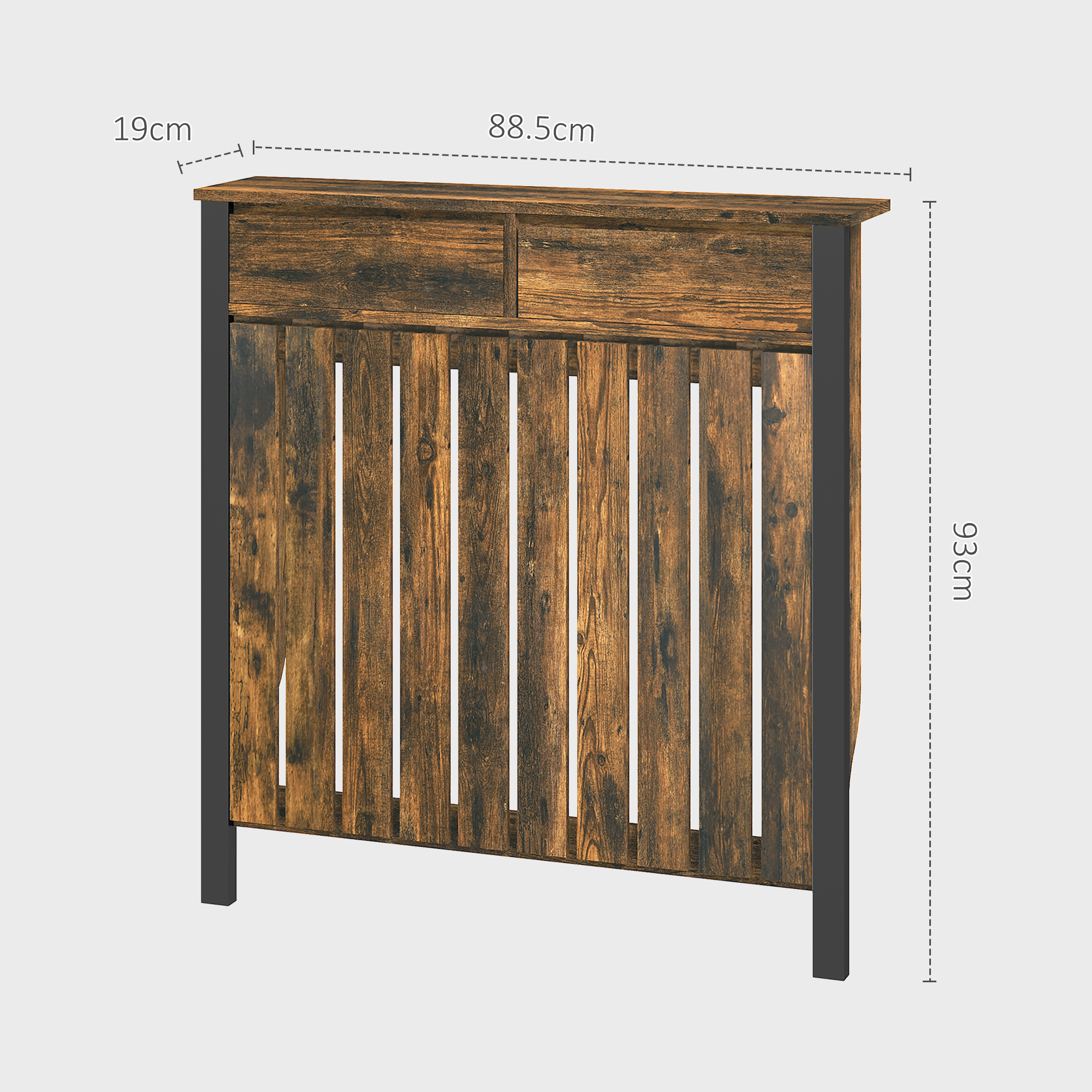 93 X 88.5 Cm Vintage Style Radiator Cover - Brown — image 2