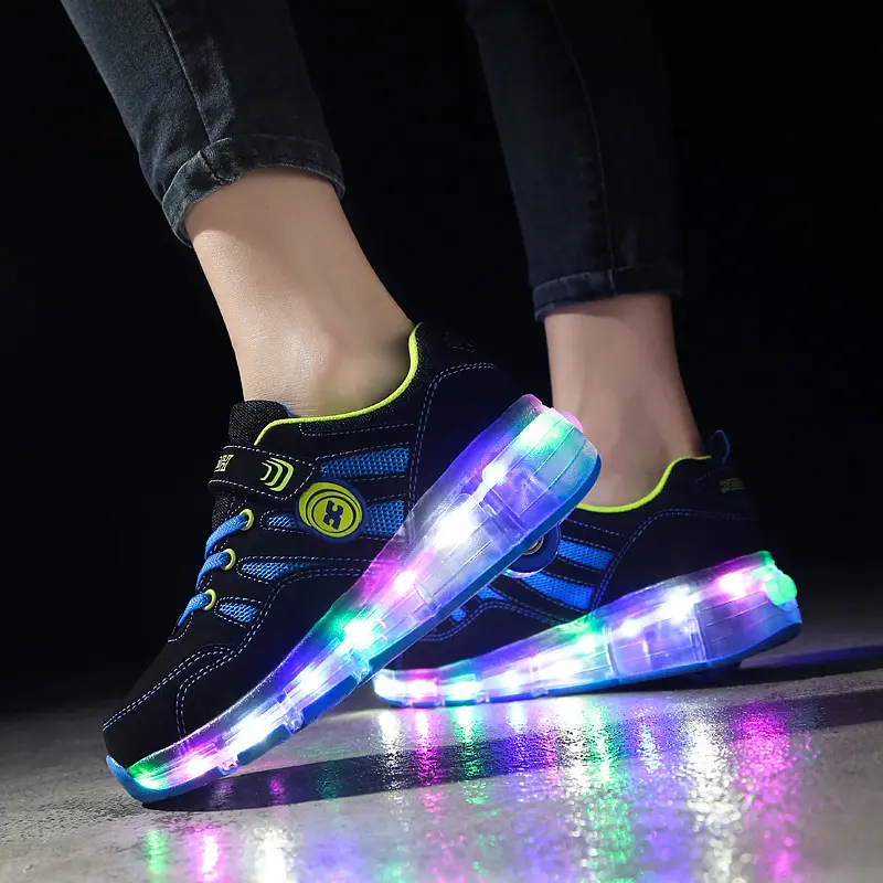 Boys' Invisible Belt Wheel Luminous Shoes