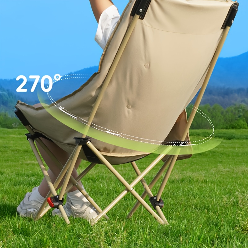 High-Back Moon Chair, Outdoor Folding Camping Chair, Adjustable Portable Stool, High-Back Fishing Chair, Beach Chair