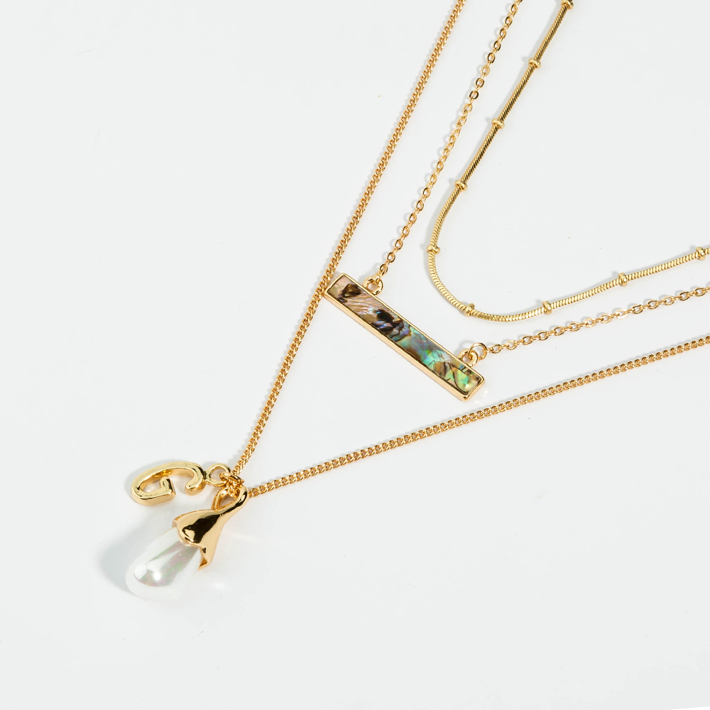 Simple Abalone Pearl Pendant Necklace Natural Abalone Shell Necklace Woman