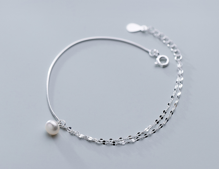 Title 4, S925 Silver Bracelet Female Temperament Pearl D...