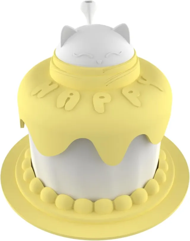 Cat Birthday Party Supplies Cat Birthday Cake Bowl Includes Cat Slow Feeder Bowl Cat Food Bowl Pet Food Can Cover Silicone Can Lids Cat Feeding Spo... Yellow. - Shop at LoveMi