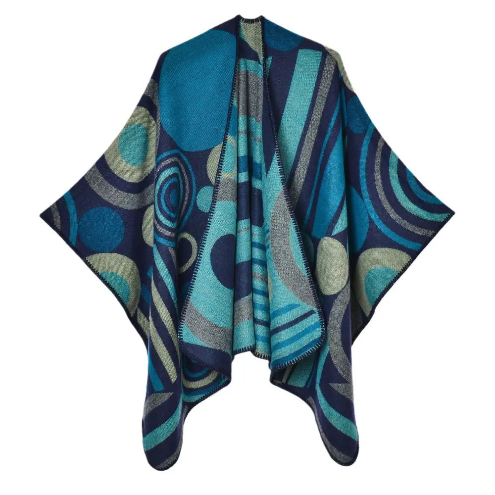 Women's Geometric Abstract Line Splice Shawl