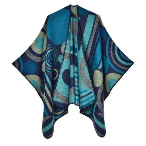 Women's Geometric Abstract Line Splice Shawl