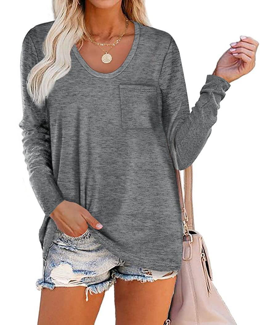 Title 6, Striped Pocket Long-sleeved Casual Loose Top