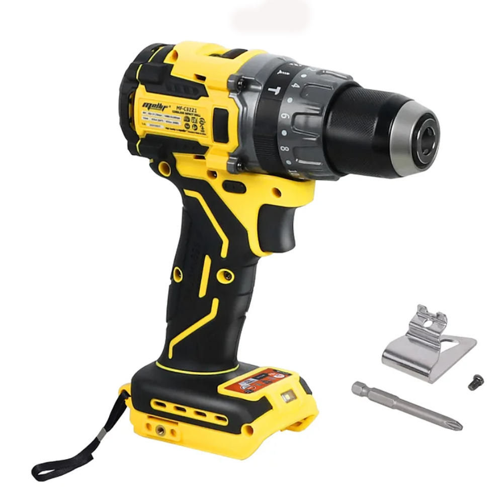 Mellif Brushless Impact Drill 20V - 85N.m Max Torque & 30,000BPM Turbo