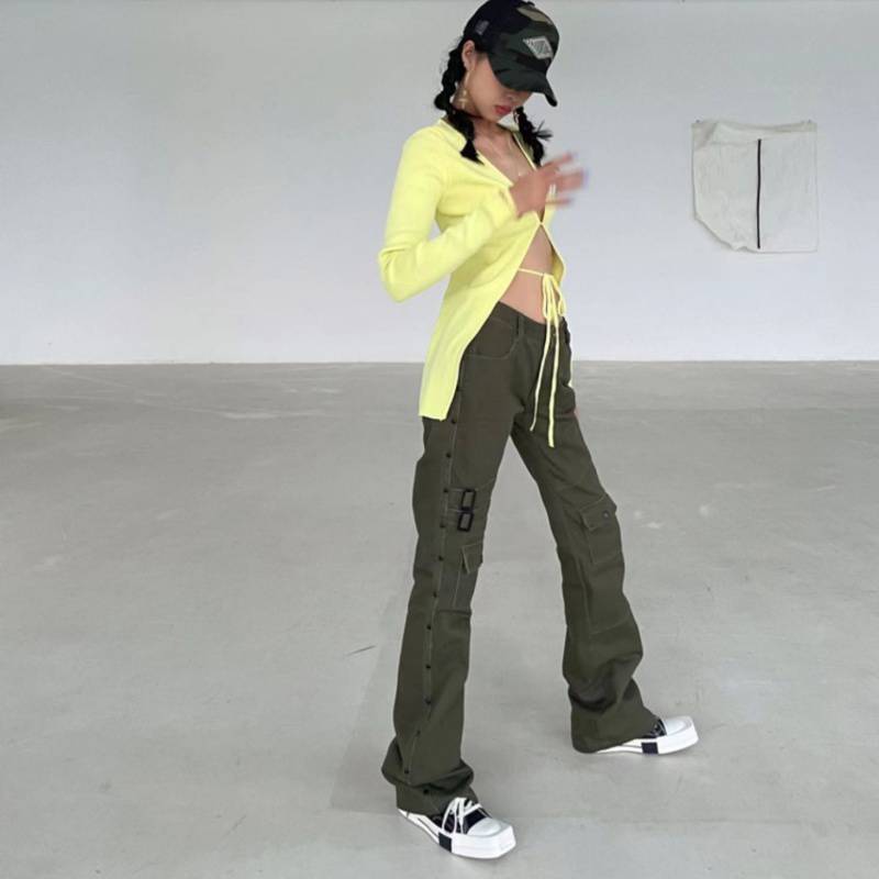 Horseshoe Pants Women's High Waist Hip Hop Workwear Jeans