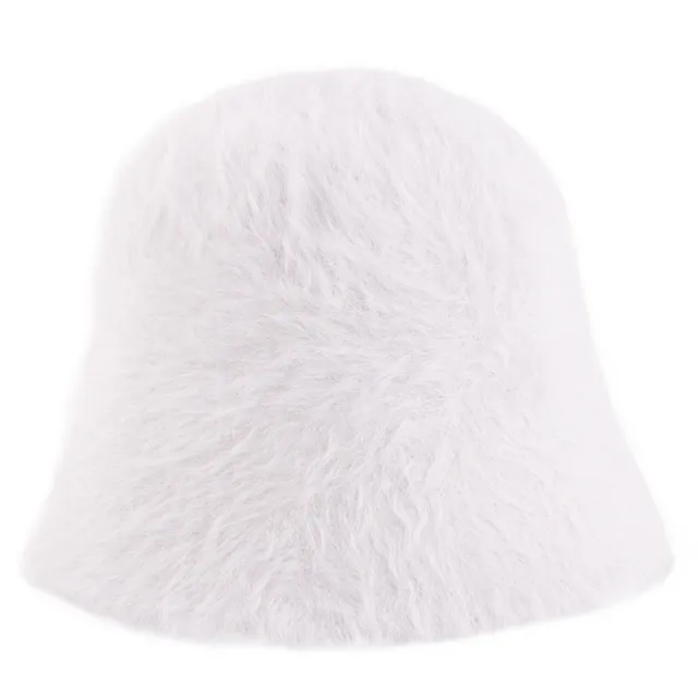 Cute Fluffy Rabbit Hair Fisherman Hat Grey - Shop at LoveMi