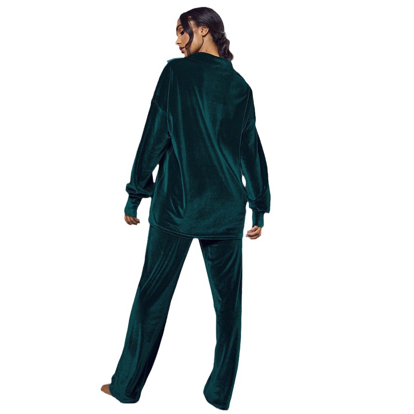 Title 4, Velvet Long-sleeved Trousers Pajamas Two-piece Set