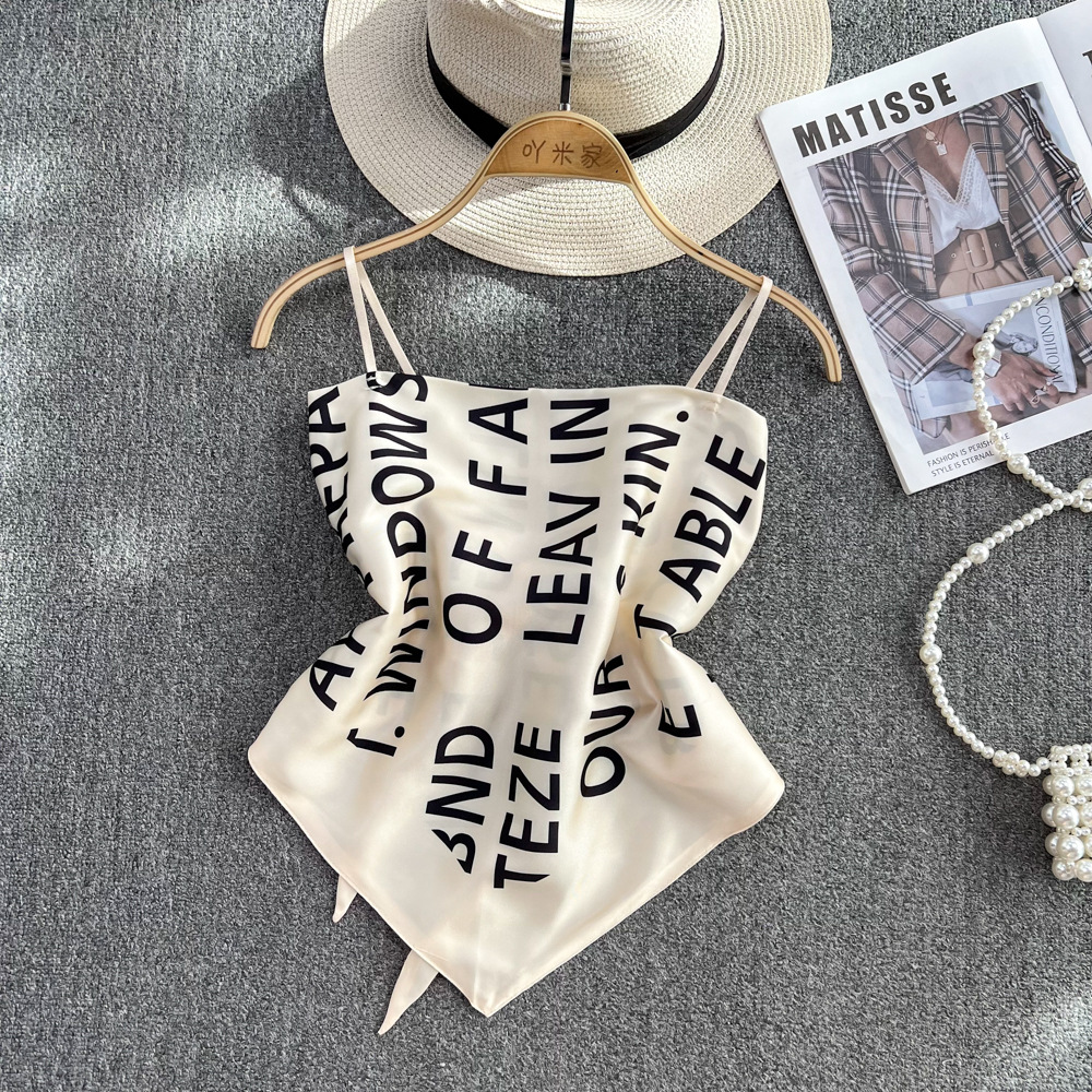 Triangle Belly Pocket Letter Bra Scarf Vest