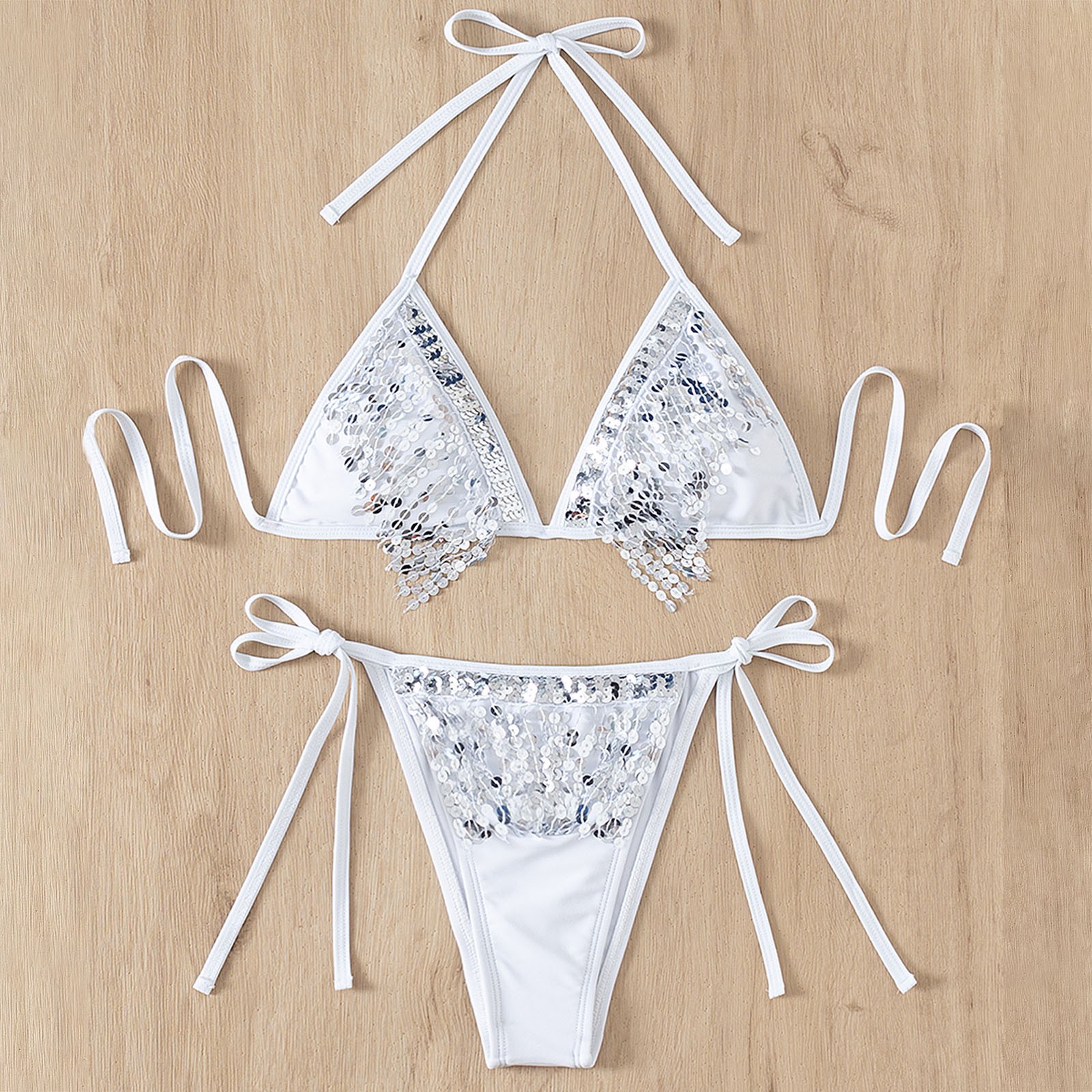 Title 4, Costume da bagno intero bikini da donna con fas...