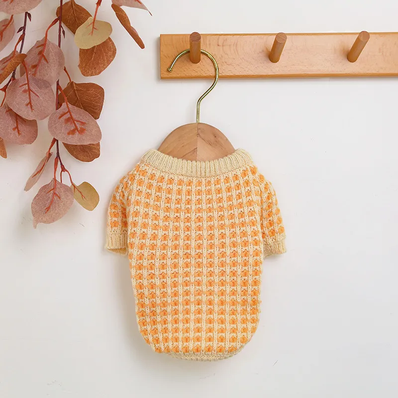 Pet Dog Cat Autumn And Winter New Style Dibi Bear Sweater - Orange