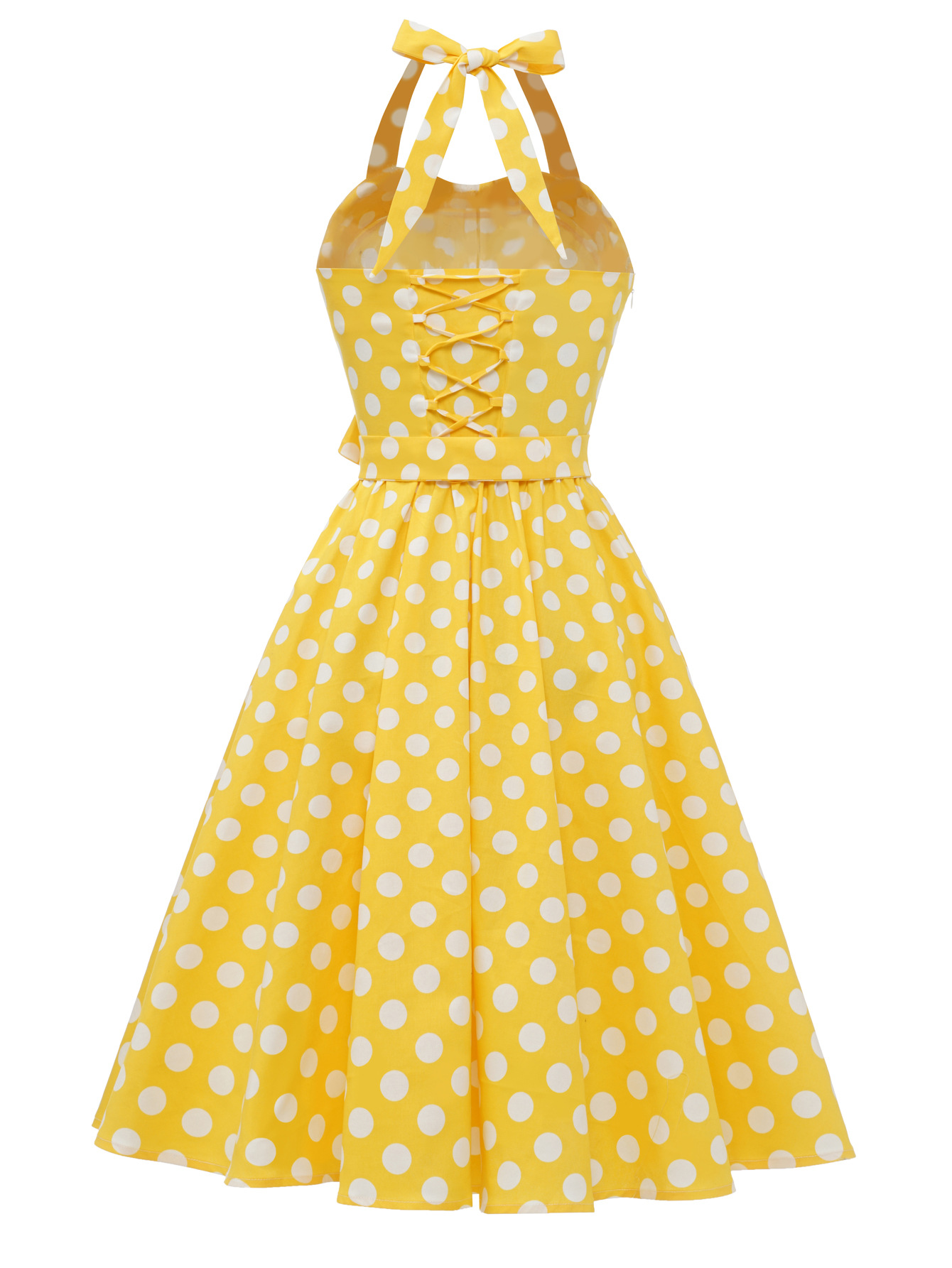 Polka Dot Halter Midi Dress
