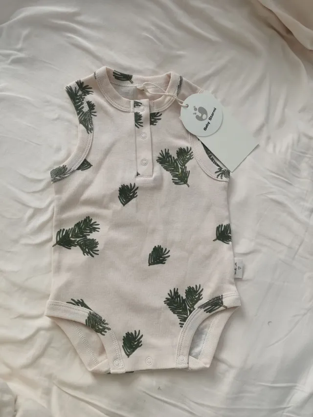 Nordic Ins Style Cotton Pine Branch Olive Short sleeved Fart Clothes Pine - Shop at LoveMi