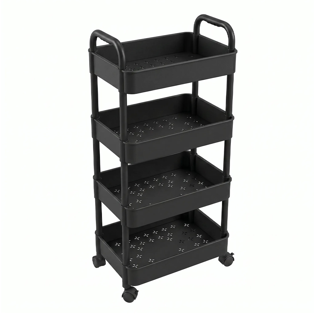 4 Tier Storage Trolley Cart On Wheels Kitchen Bathroom Laundry Narrow Space Rack