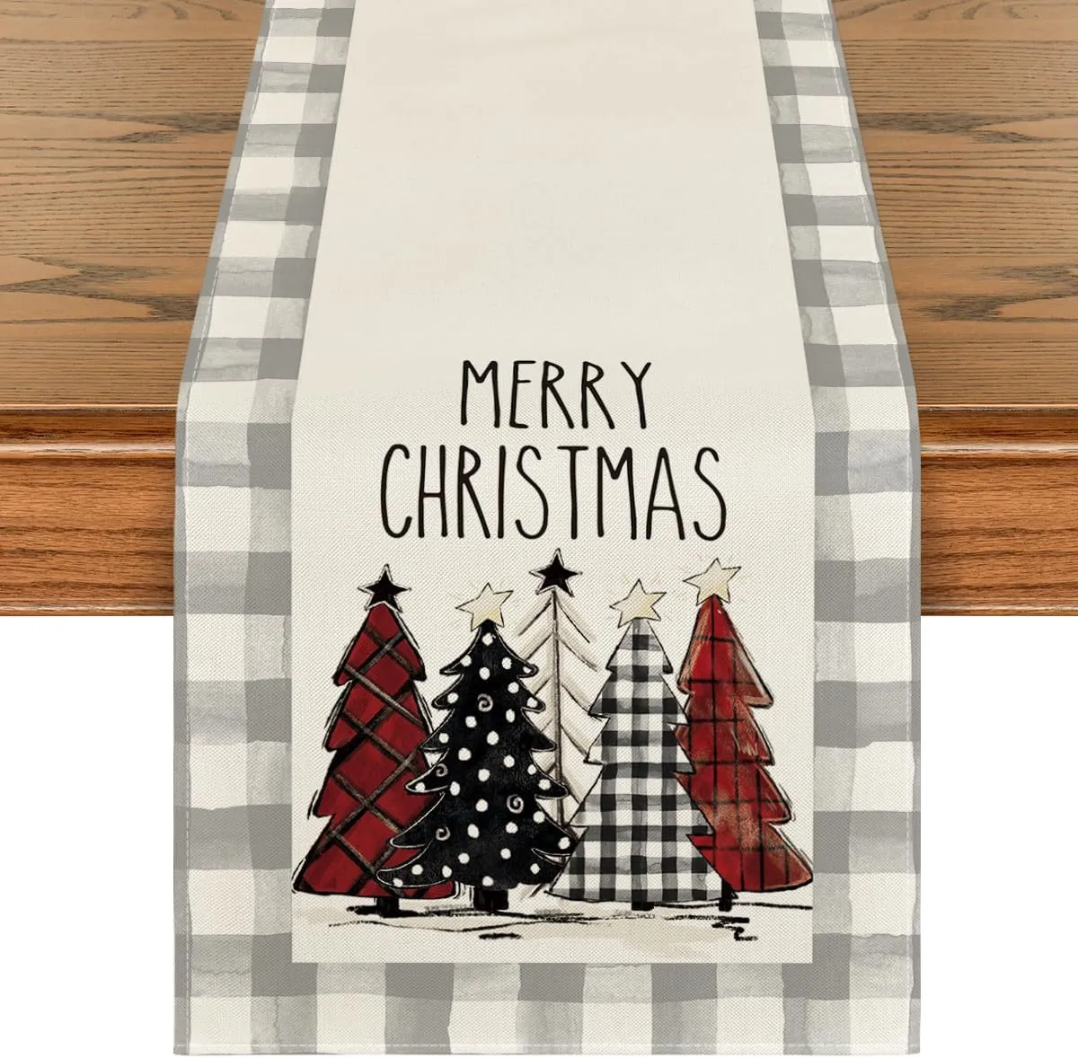 Christmas Trees Merry Xmas Table Runner, Seasonal Winter Holiday Kitchen Dining Table Decoration For Indoor Outdoor Home Party Decor 13 X 72 Inch – image 10