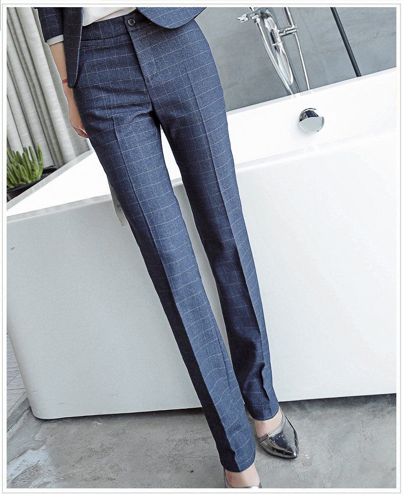 Title 3, Plaid Straight Work Formal Wear High Waist Loos...